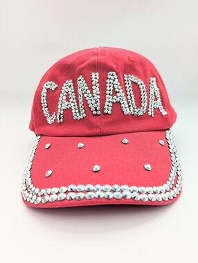 Women's Bling CANADA Crystal/Rhinestone Embellished Adjustable Baseball Cap